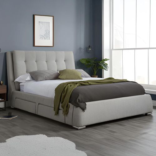 Mayfair Bed - Grey Fabric - Sizes Available