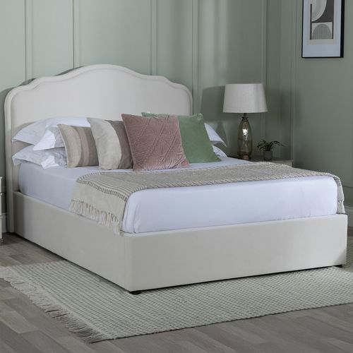 Monaco Beige Fabric 5ft King Size Ottoman Storage Bed