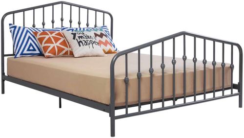Nowata Bushwick Grey Metal Bed - Sizes Available - 4044429NUK