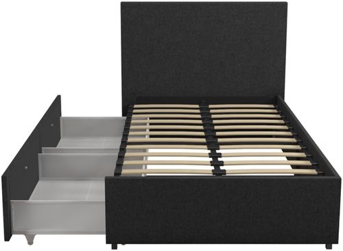 Nowata Kelly Dark Grey 3ft Single Bed with Storage - 4296419NUK