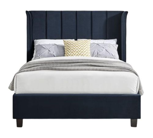 Posey Navy Blue Fabric Bed - Sizes Available