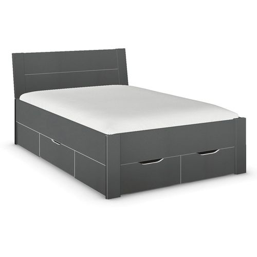 Rauch Aditio 4ft 6in Double Bed - Metallic Dark Grey