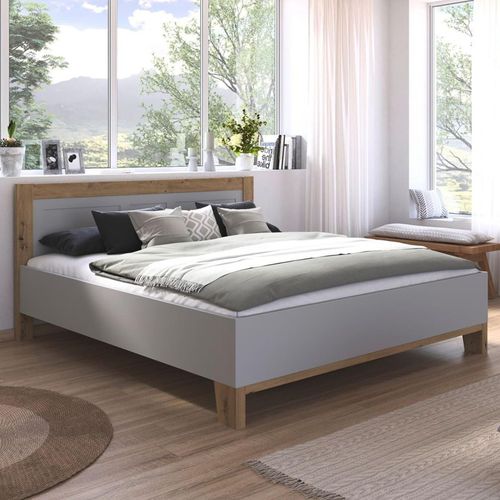 Rauch Credo 6ft King Size Bed - Silk Grey and Artisan Oak