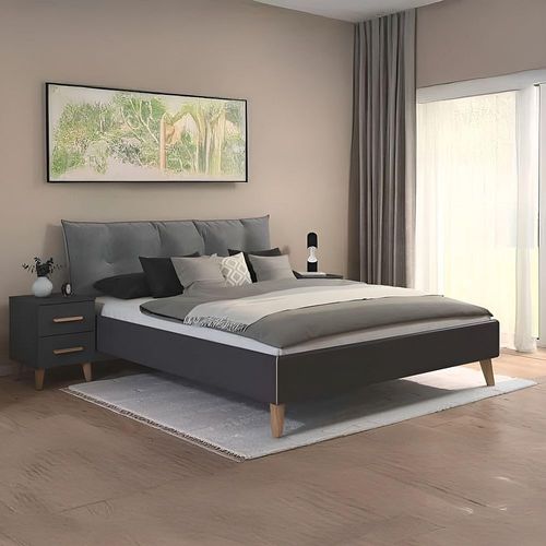 Rauch Skandi 5ft King Size Bed - Metallic Dark Grey