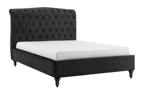 Roma Black Fabric Bed - Sizes Available
