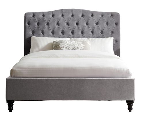 Roma Light Grey Fabric Bed - Sizes Available
