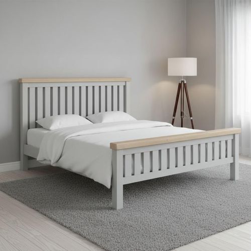 Salcombe - Slatted Bed - Grey Oak - 6ft Queen Size