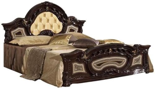 Sara Mahogany Italian 5ft King Size Upholstered Headboard Bed