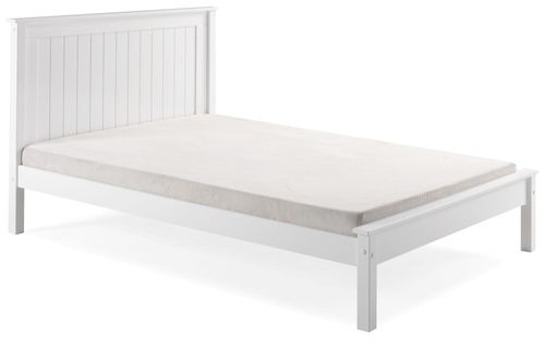 Travis White Low Footend Wooden Bed - Sizes Available