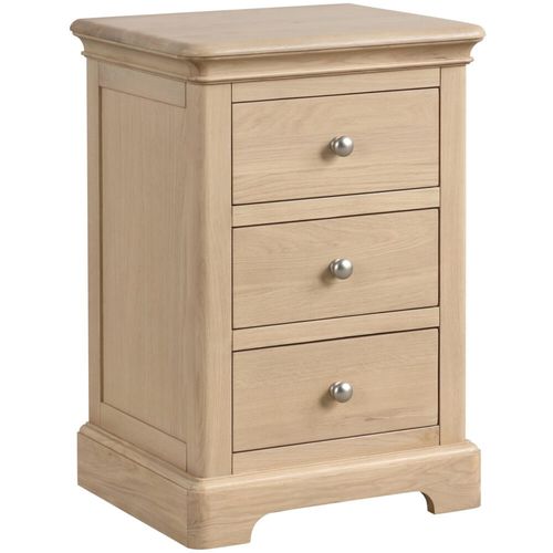 Cromwell Oak 3 Drawer Bedside Cabinet