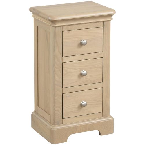 Cromwell Oak 3 Drawer Compact Bedside Cabinet