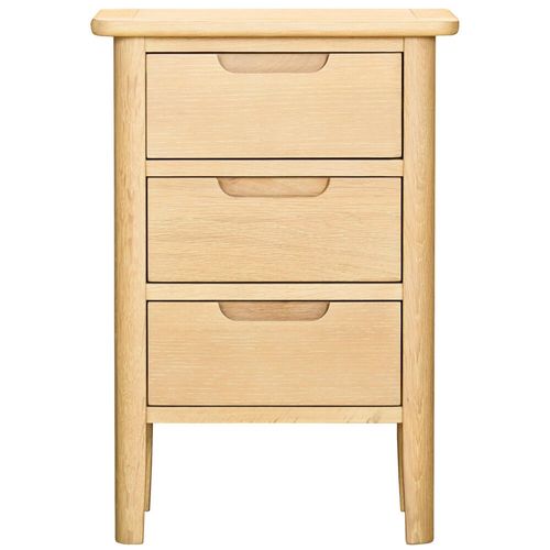 Twyford Oak 3 Drawer Bedside Cabinet