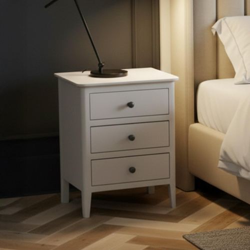 Stowe Bedside Cabinet - 3 Drawer - Grey