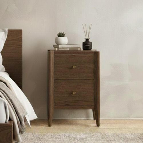Paris Bedside Cabinet - 2 Drawer - Dark Oak