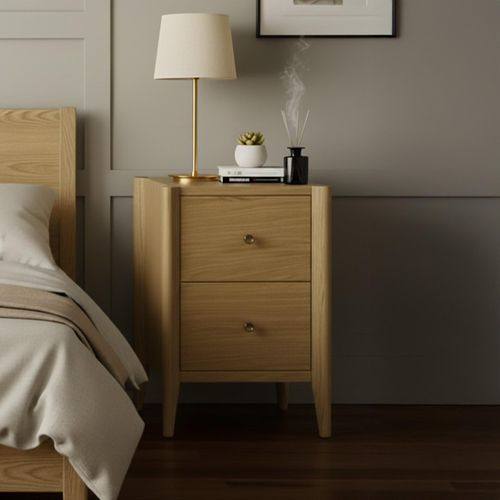 Paris Bedside Cabinet - 2 Drawer - Oak