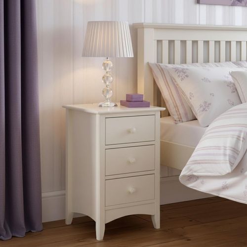 Cameo Bedside Cabinet - 3 Drawer - White