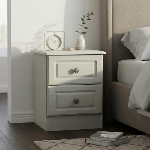Pembroke Cashmere 2 Drawer Bedside Cabinet