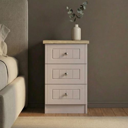 Vienna Bedside Cabinet - 3 Drawer - Cashmere
