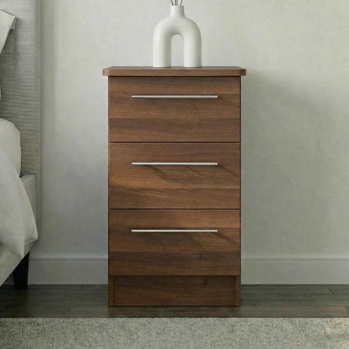 Sherwood Bedside Cabinet - 3 Drawer - Walnut