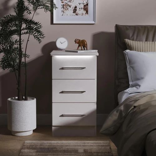Paris Bedside Cabinet - 3 Drawer - Cashmere