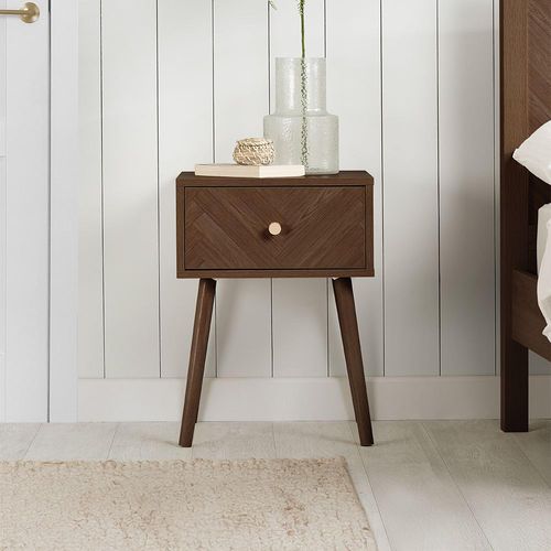 Herringford Bedside Table - 1 Drawer - Walnut