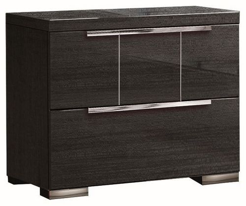 Versilia Bedside Cabinet - 2 Drawer - Black