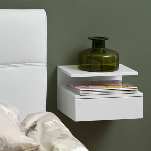 Ashlan White 1 Drawer Floating Bedside Table