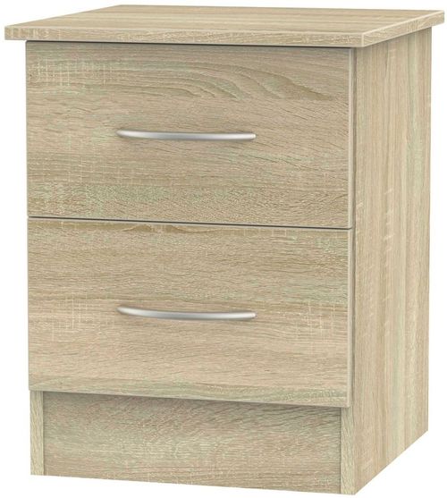 Avon Oak Effect 2 Drawer Bedside Cabinet
