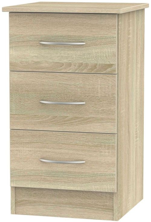 Avon Oak Effect 3 Drawer Bedside Cabinet
