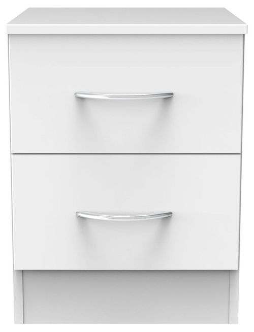 Avon White 2 Drawer Bedside Cabinet