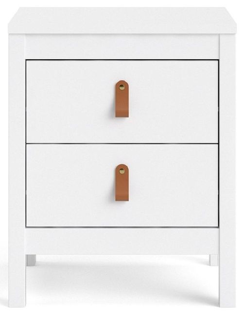 Barcelona White 2 Drawer Bedside Cabinet