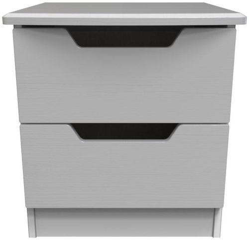 Bella Grey Ash 2 Drawer Bedside Cabinet