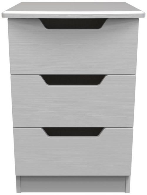 Bella Grey Ash 3 Drawer Bedside Cabinet