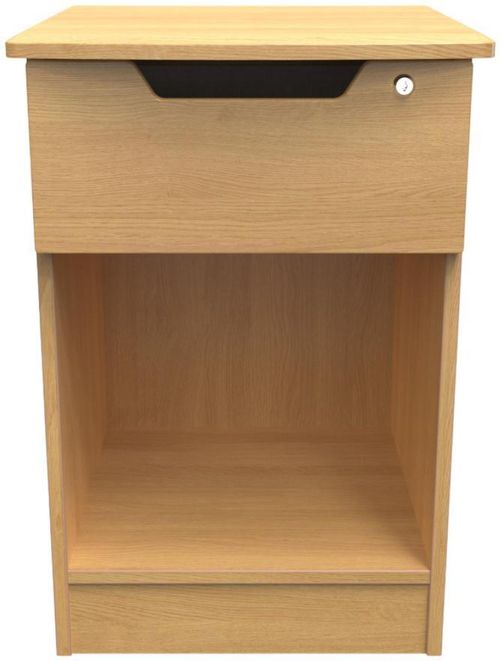 Bella Oak Effect 1 Drawer Bedside Cabinet with Lock
