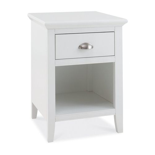 Hampstead White Bedside Cabinet - 1 Drawer