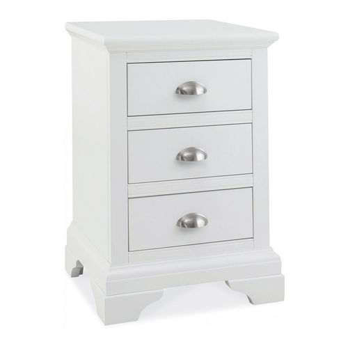 Hampstead White Bedside Cabinet - 3 Drawer