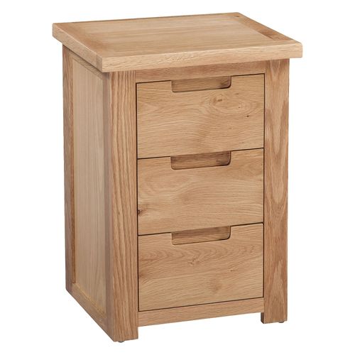 Moderna Bedside Cabinet - 3 Drawer - Oak