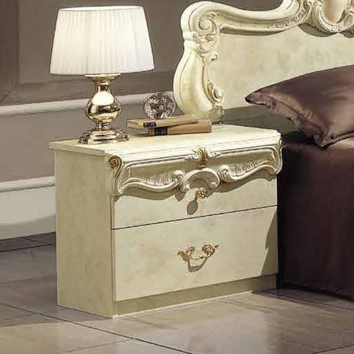 Barocco Bedside Cabinet - 2 Drawer - Ivory