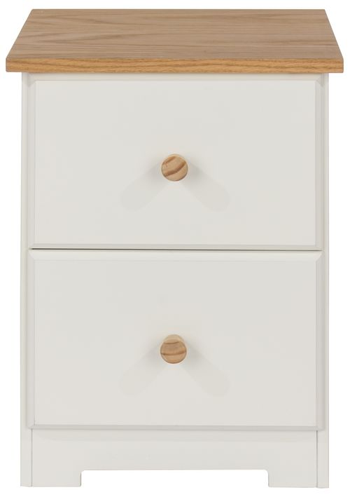 Colorado White 2 Drawer Petite Bedside Cabinet