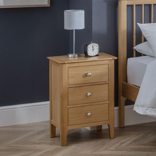 Cotswold Bedside Cabinet - 3 Drawer - Oak