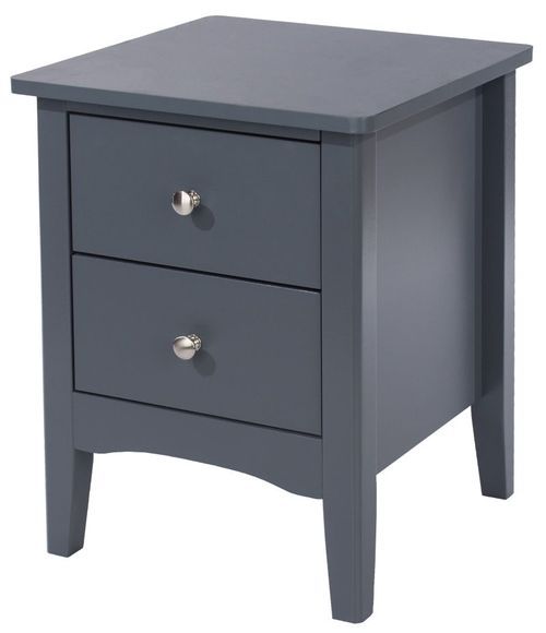 Como Blue Painted 2 Drawer Petite Bedside Cabinet