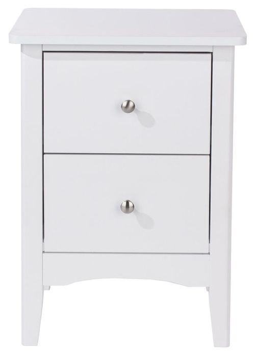 Como White Painted 2 Drawer Bedside Cabinet