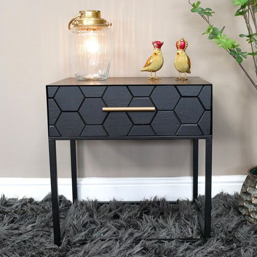 Bedside Table - 1 Drawer - Black