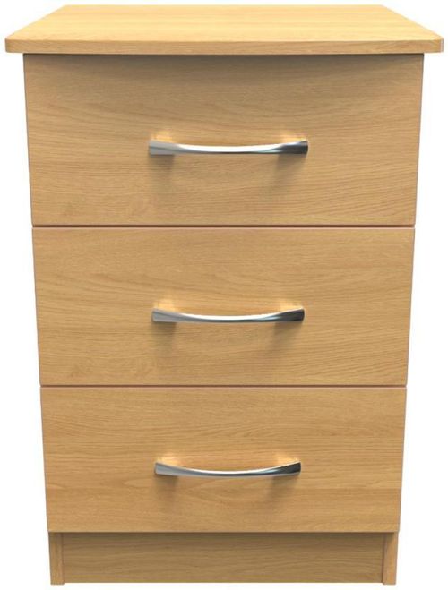 Eve Oak Effect 3 Drawer Bedside Cabinet