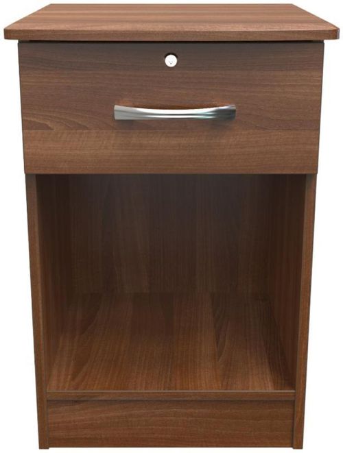 Eve Walnut Effect 1 Drawer Bedside Cabinet with Lock