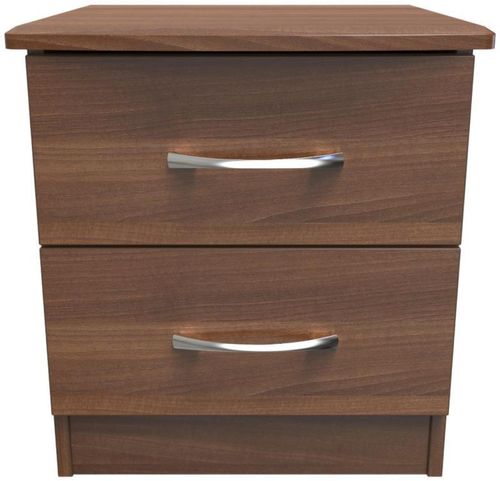 Eve Walnut Effect 2 Drawer Bedside Cabinet