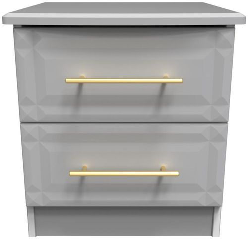 Faye Grey 2 Drawer Bedside Cabinet