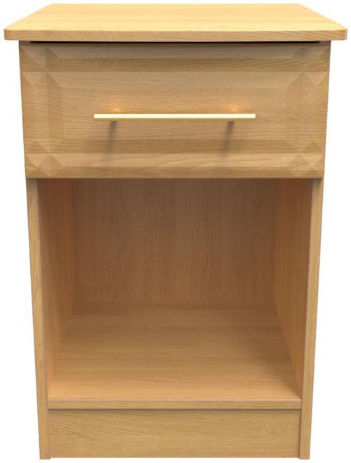Faye Oak Effect 1 Drawer Bedside Cabinet