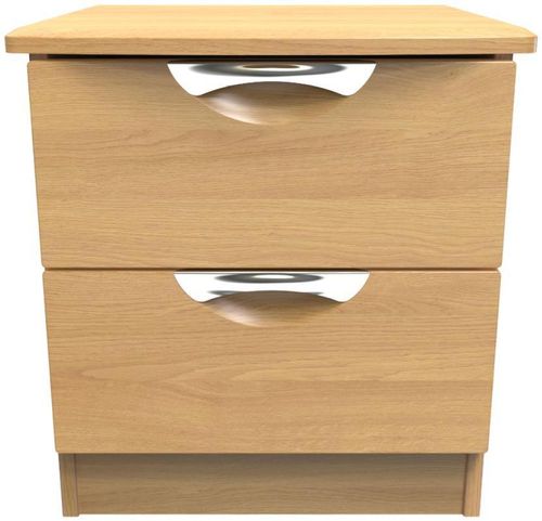 Flora Oak Effect 2 Drawer Bedside Cabinet