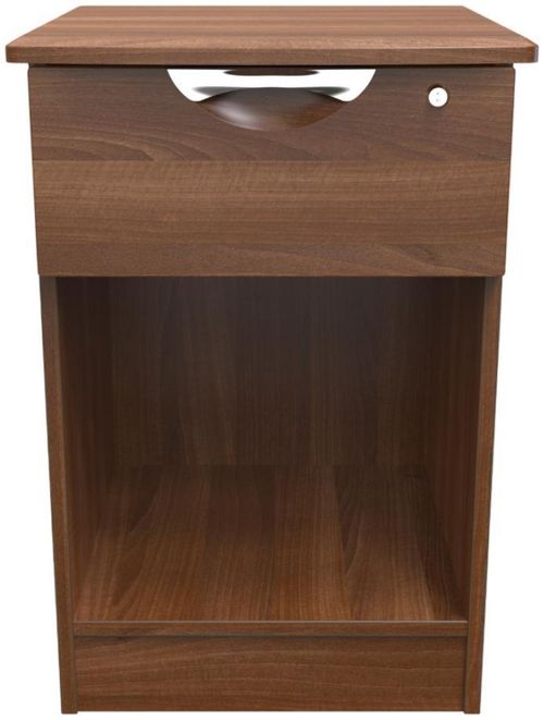 Flora Walnut Effect 1 Drawer Bedside Cabinet with Lock